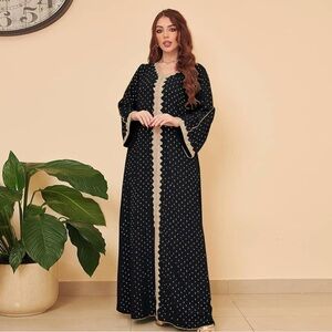 Elegant Black and Gold Abaya